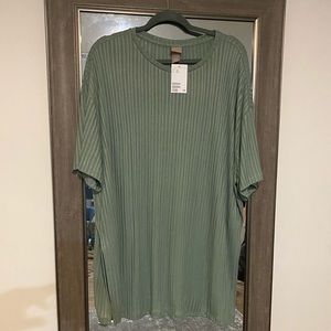 Green long slinky blouse